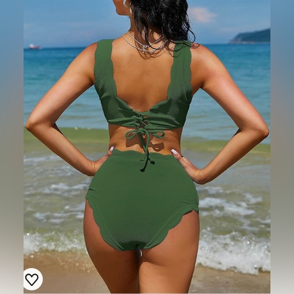 ZAFUL high waisted bikini swimsuits with scalloped trim - Picture 2 of 11